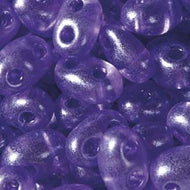 Czech Twin Beads 2.5x5mm Crystal Lilac Pearl Qty:25g