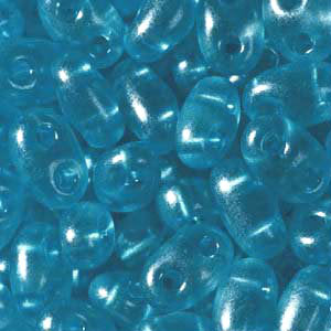 Czech Twin Beads 2.5x5mm Crystal Sapphire Blue Pearl Qty:25g