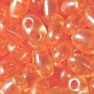 Czech Twin Beads 2.5x5mm Crystal Yellow Orange Pearl Qty:25g