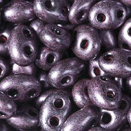 Czech Twin Beads 2.5x5mm Jet Dark Purple Pearl Qty:25g