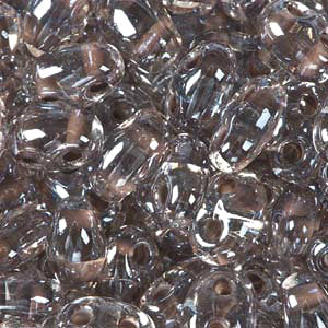 Czech Twin Beads 2.5x5mm Crystal Taupe Color Lined Qty:25g