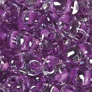 Czech Twin Beads 2.5x5mm Crystal Lilac Color Lined Qty:25g