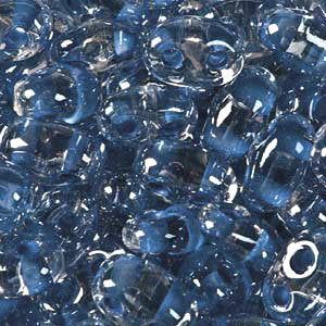 Czech Twin Beads 2.5x5mm Crystal Blue Color Lined Qty:25g