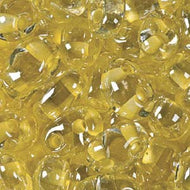 Czech Twin Beads 2.5x5mm Crystal Yellow Color Lined Qty:25g