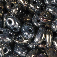 Czech Twin Beads 2.5x5mm Jet Iris Brown Qty:25g