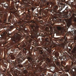 Czech Twin Beads 2.5x5mm Crystal Copper Lined Qty:25g