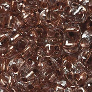 Czech Twin Beads 2.5x5mm Crystal Copper Lined Qty:25g