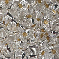 Czech Twin Beads 2.5x5mm Crystal Silver Lined Qty:25g