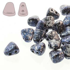 Czech Nib-Bit Beads 5x6mm Tweedy Blue Qty:10 grams