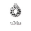 Load image into Gallery viewer, Antique Silver Wreath and Bow Toggle Clasp 17mm by TierraCast *D* Qty:1
