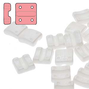 Fixer Beads 8x7mm Vertical Holes Chalk White Luster Qty:20