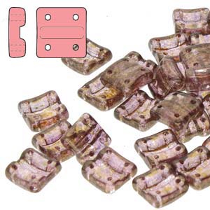 Fixer Beads 8x7mm Vertical Holes Senegal Brown Purple Qty:20