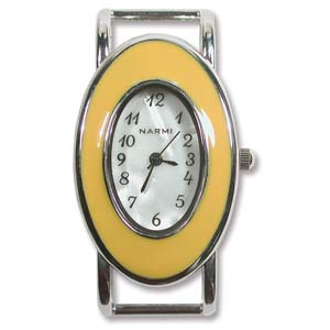 Watch Face Oval & Colorful 25x38mm Yellow *D* Qty:1