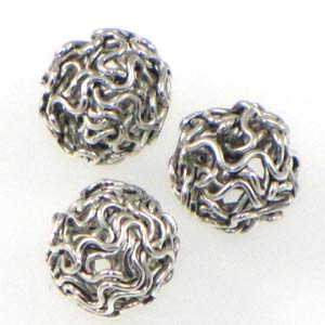 Antique Silver Plated Beads Squiggly Wire 10mm Qty:5
