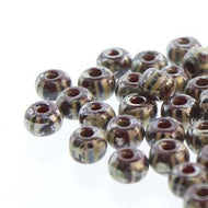 Czech Seedbeads 8/0 Aged Brown Stripe Picasso Qty:23g