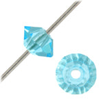 Preciosa 3x5mm Spacer Bicones Aqua Qty:20