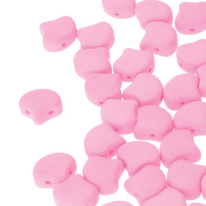Czech Ginkgo Beads 7.5mm Bondeli Matte Soft Pink Qty: 10g