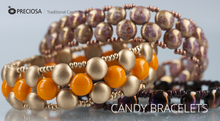 Load image into Gallery viewer, Czech Candy Beads 8mm Antique Gold Bronze Opaque Qty:22 Beads
