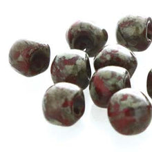 Load image into Gallery viewer, Czech Mini Mushroom Beads 5x6mm Coral Red Travertine Qty:25
