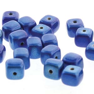 Czech Cubes 5x7mm Metalust Crown Blue Qty:30