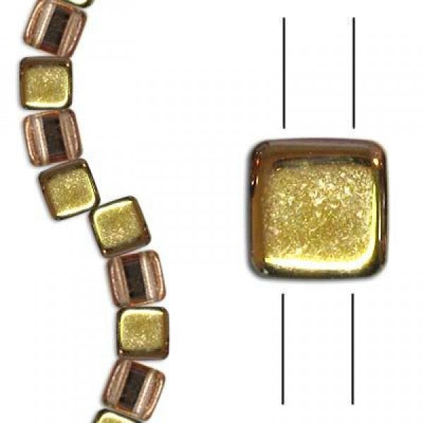 Czech Tile Beads 6mm Crystal Capri Qty:30 Strung