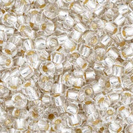 Czech Seedbeads 11/0 Crystal Silver Lined