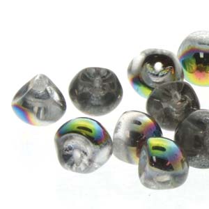 Czech Mini Mushroom Beads 5x6mm Crystal Vitrail Qty:50