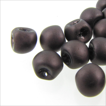 Load image into Gallery viewer, Czech Mini Mushroom Beads 5x6mm Dark Bronze Matte Qty:25
