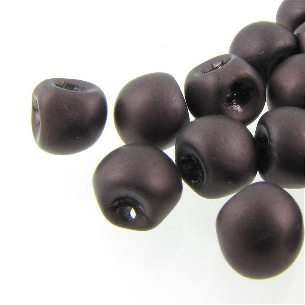 Czech Mini Mushroom Beads 5x6mm Dark Bronze Matte Qty:25