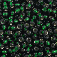 Czech Seedbeads 11/0 Dark Green Silver Lined