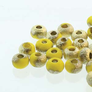 Czech Seedbeads 2/0 Dark Yellow Etched Amber Qty:20g