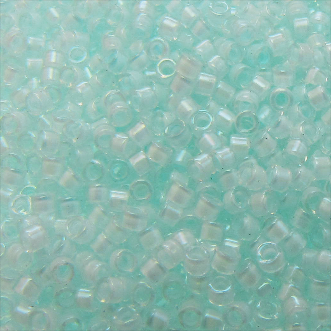 Miyuki Delica 11/0 0078 (DB) Crystal/Aqua Mist Color Lined AB Qty:5g Tube