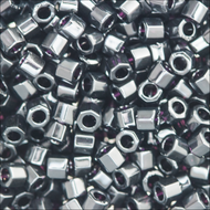 Miyuki Hex Cut Delicas 11/0 0010 (DBC) Black Opaque Qty:5g Tube