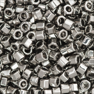 Miyuki Hex Cut Delicas 11/0 0021 (DBC) Steel Metallic Qty:5g Tube