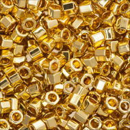 Miyuki Hex Cut Delicas 11/0 0031 (DBC) 24K Bright Gold Plated Qty:5g Tube