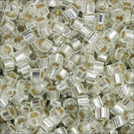 Miyuki Hex Cut Delicas 11/0 0041 (DBC) Crystal Transparent Silver Lined Qty:5g Tube