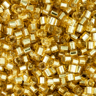 Miyuki Hex Cut Delicas 11/0 0042 (DBC) Gold Silver Lined Qty:5g Tube