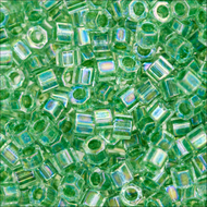 Miyuki Hex Cut Delicas 11/0 0060 (DBC) Crystal/Lime Color Lined ABQty:5g Tube