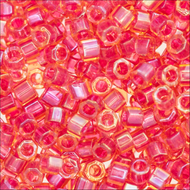 Miyuki Hex Cut Delicas 11/0 0062 (DBC) Crystal/Light Cranberry Color Lined AB Qty:5g Tube