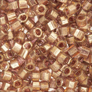 Miyuki Hex Cut Delicas 11/0 0115 (DBC) Rose Gold Transparent Luster Qty:5g Tube