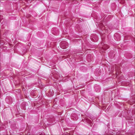 Miyuki Hex Cut Delicas 11/0 0902 (DBC) Crystal/Rose Color Lined Qty:5g Tube