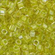 Miyuki Hex Cut Delicas 11/0 0910 (DBC) Crystal/Light Yellow Color Lined Qty:5g Tube