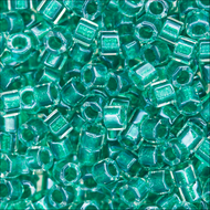 Miyuki Hex Cut Delicas 11/0 0918 (DBC) Crystal/Teal Color Lined Qty:5g Tube
