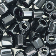 Miyuki Hex Cut Delicas 8/0 0010 (DBLC) Black Opaque Qty:5g Tube