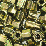 Miyuki Hex Cut Delicas 8/0 0011 (DBLC) Olive Metallic Qty:5g Tube