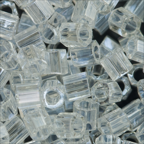 Miyuki Hex Cut Delicas 8/0 0050 (DBLC) Crystal Transparent Luster Qty:5g Tube