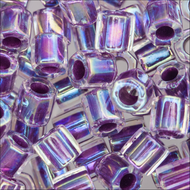 Miyuki Hex Cut Delicas 8/0 0056 (DBLC) Crystal/Magenta Color Lined AB Qty:5g Tube