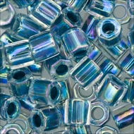 Miyuki Hex Cut Delicas 8/0 0058 (DBLC) Crystal/Light Blue Color Lined AB Qty:5g MOL