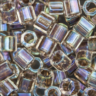 Miyuki Hex Cut Delicas 8/0 0064 (DBLC) Crystal/Ivory Color Lined AB Qty:5g Tube
