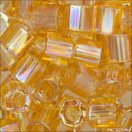 Miyuki Hex Cut Delicas 8/0 0100 (DBLC) Light Topaz Transparent AB Qty:5g MOL